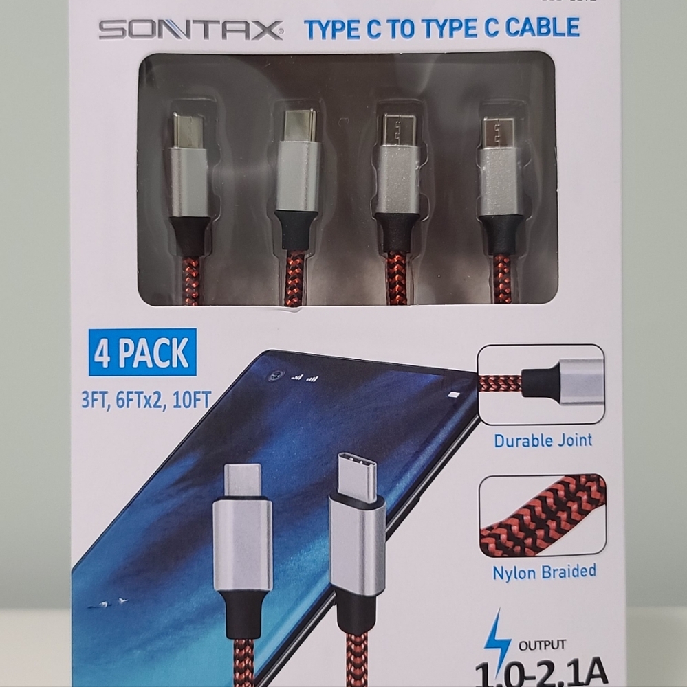 4Pack Fast charging and high-speed data transfer. TIPE C to type C cable.
